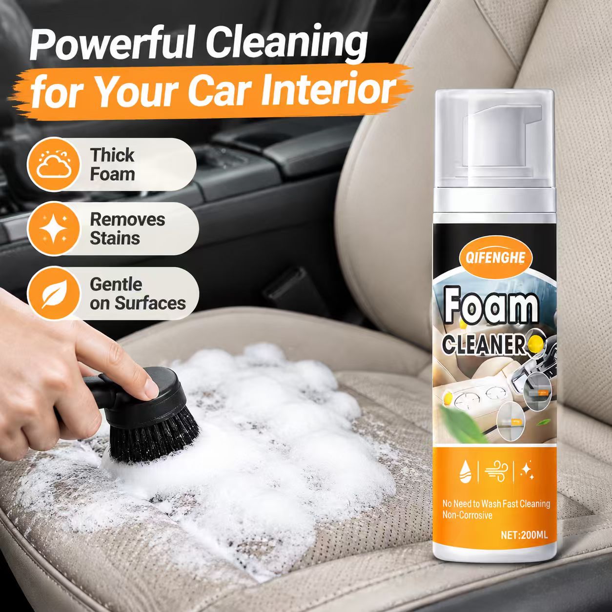 Car Interior Foam Cleaner 200m - Leather Cleaner Interior recension och pris