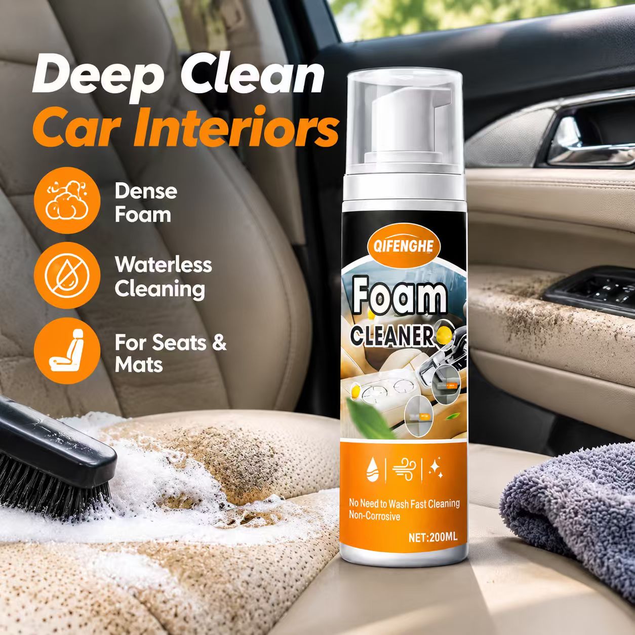 Car Interior Foam Cleaner 200m - Leather Cleaner Interior recension och pris
